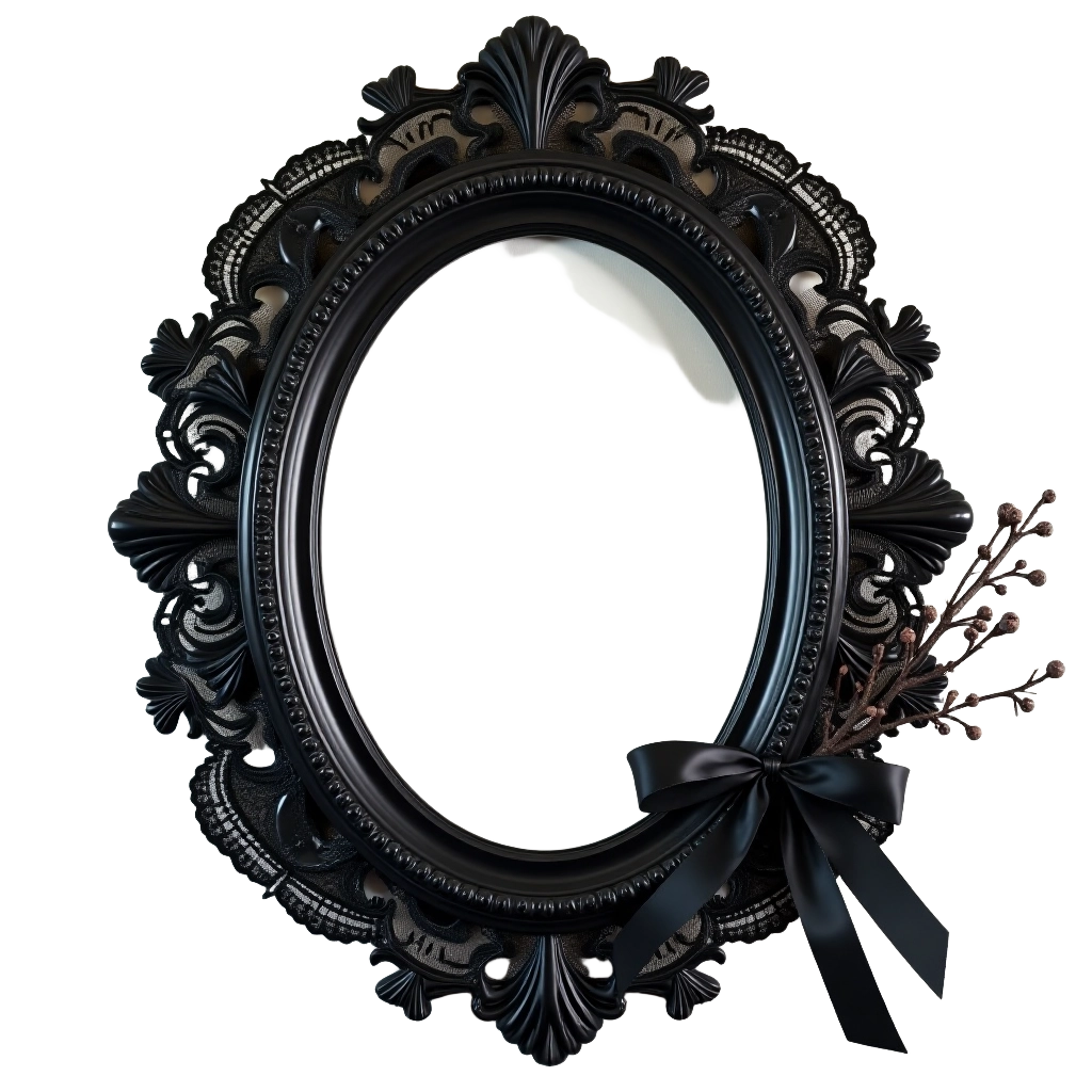 Gothic Black Frame with Bow